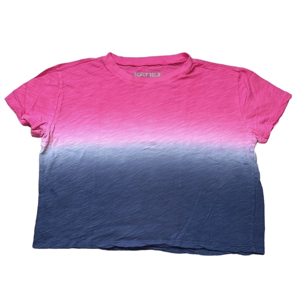 Katie J NYC Dip dye Pink and Navy Short Sleeve Tee - Size M